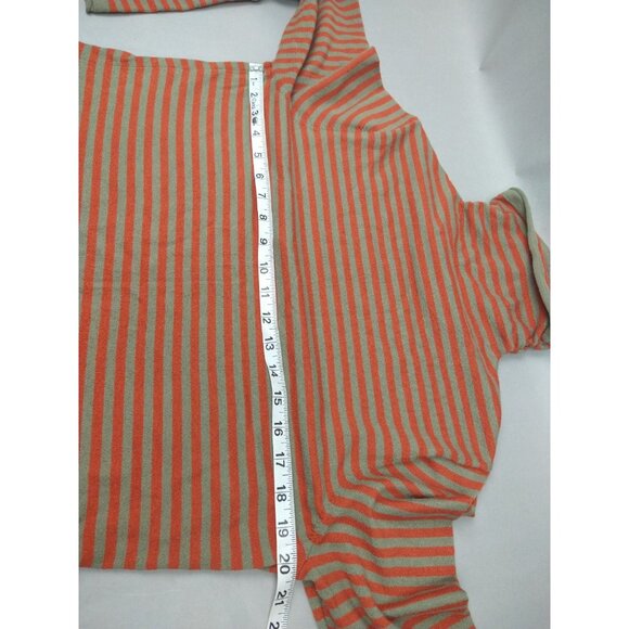 Duluth Trading L Turtleneck Striped Sweater Shirt Coolmax Long Sleeve Red Tan - Picture 2 of 7